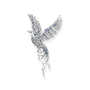 Pendant phoenix with blue stones silver | The Jewellery Boutique