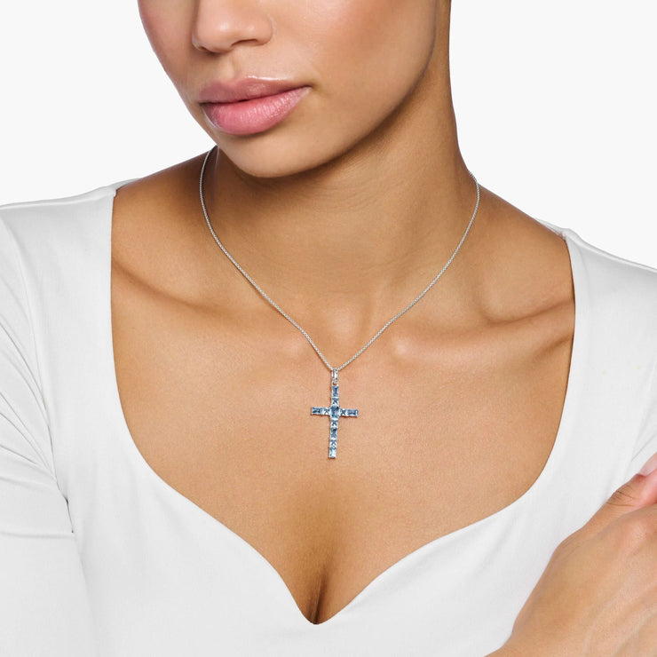 Heritage Aqua Cross Pendant | The Jewellery Boutique