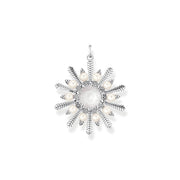 Pendant milky quartz with winter sun rays silver | The Jewellery Boutique