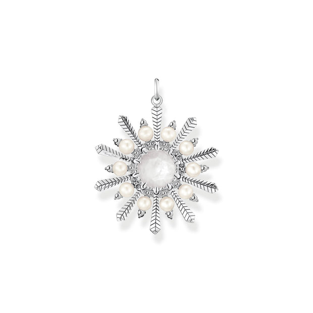Pendant milky quartz with winter sun rays silver | The Jewellery Boutique