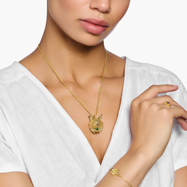 Lynx Head Gold Pendant | The Jewellery Boutique