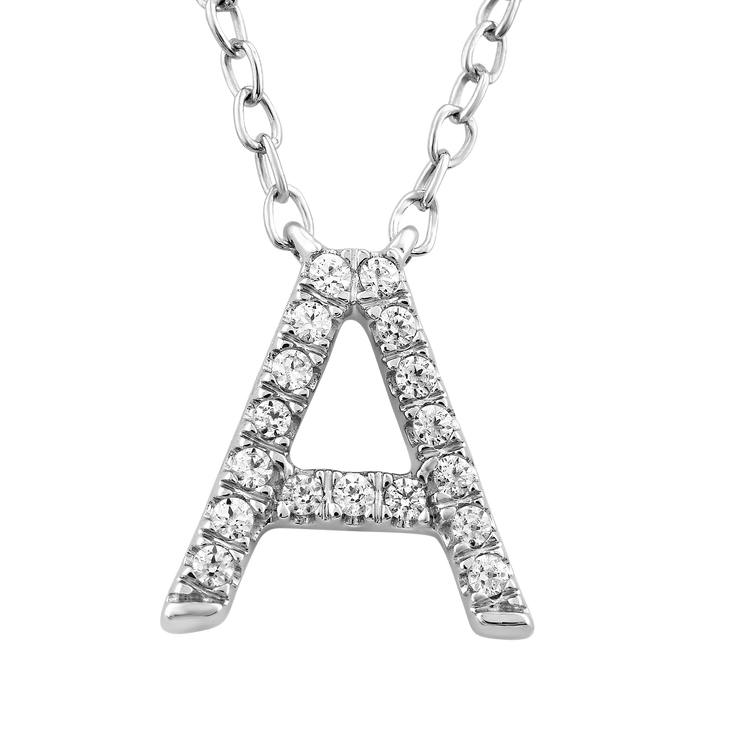 Diamond A Initial Necklace