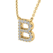 Initial 'B' Necklace with 0.09ct Diamonds in 9K Yellow Gold - PF-6264-Y