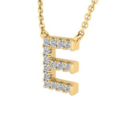Initial 'E' Necklace with 0.09ct Diamonds in 9K Yellow Gold - PF-6267-Y