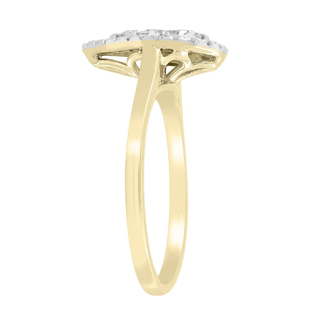 Pear Ring with 0.5ct Diamonds in 9K Yellow Gold