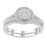 Engagment & Wedding Ring Set with 0.5ct Diamonds in 9K White Gold