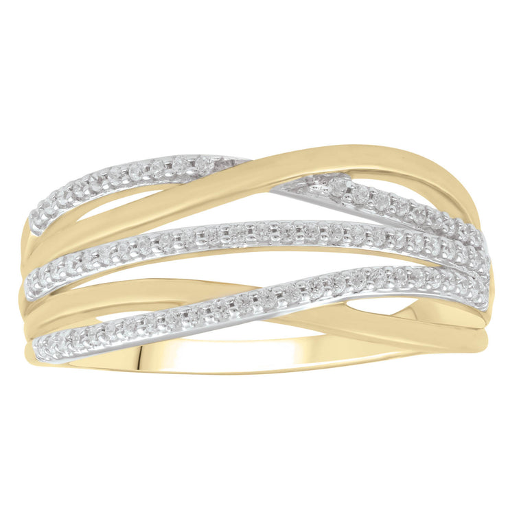 Ring with 0.2ct Diamonds in 9K Yellow Gold