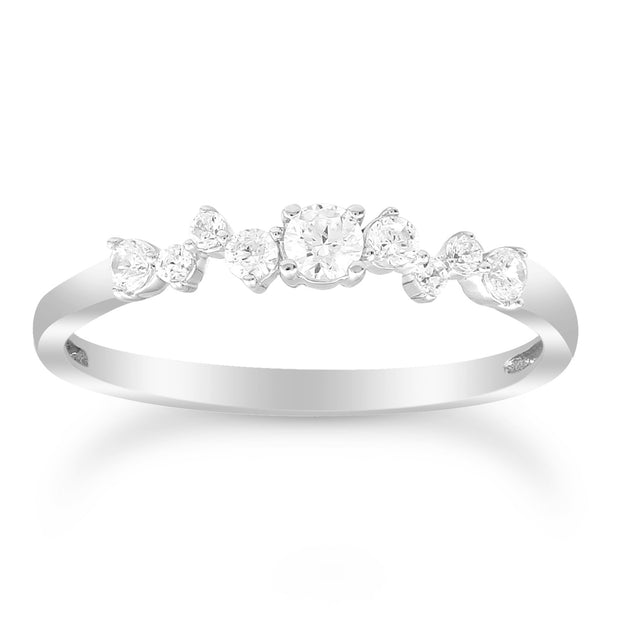 Diamond Ring with 0.25ct Diamonds in 9K White Gold