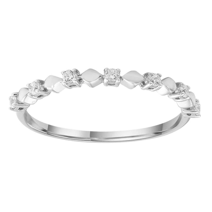 Ring with 0.1ct Diamonds in 9K White Gold