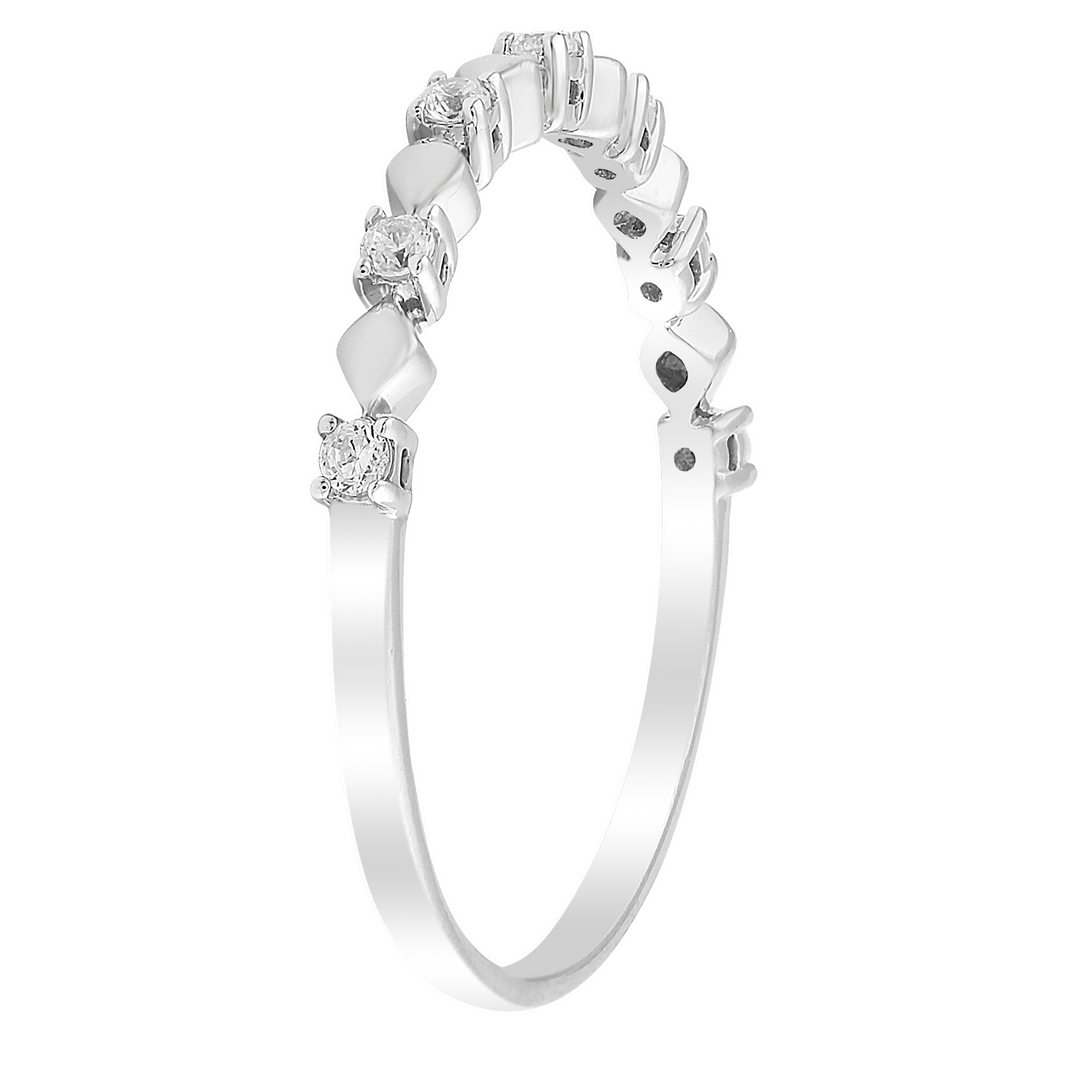 Ring with 0.1ct Diamonds in 9K White Gold