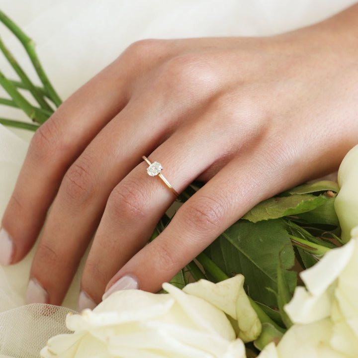 Diamond Solitaire Ring with 0.33ct Diamonds in 9K Yellow Gold - image 2