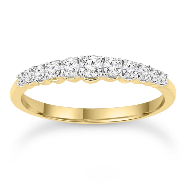 Diamond Ring with 0.33ct Diamonds in 9K Yellow Gold