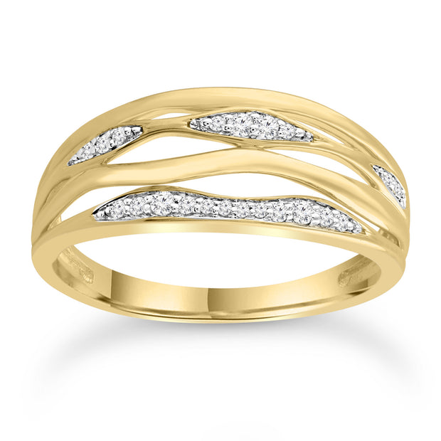 Diamond Ring with 0.12ct Diamonds in 9K Yellow Gold