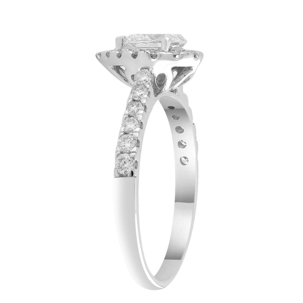 Pear Diamond Ring with 1.00ct Diamonds in 18K White Gold