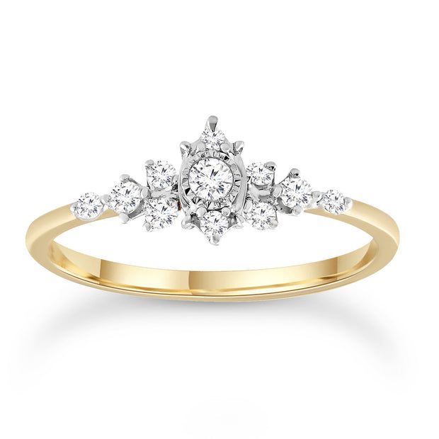 Diamond Ring with 0.20ct Diamonds in 9K Yellow Gold