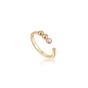 Gold Rose Quartz Adjustable Ring | The Jewellery Boutique
