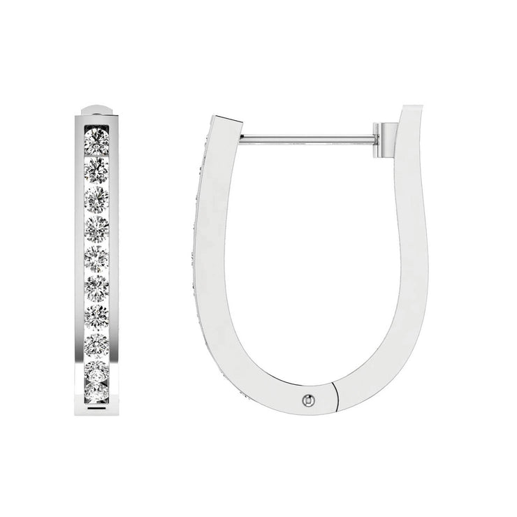 Diamond Huggie Earrings with 0.75ct Diamonds in 9K White Gold