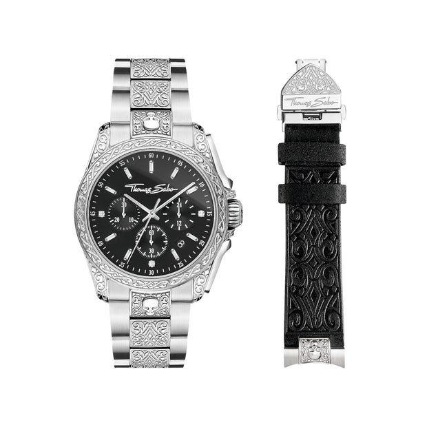 Men's watch Rebel at heart Chronograph silver | The Jewellery Boutique