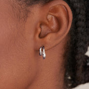 Ania Haie Silver Wave Double Hoop Stud Earrings