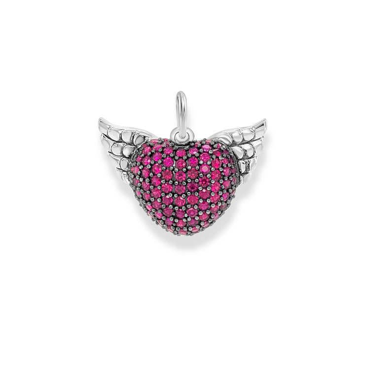Charm Pendant Winged Heart Red Small | The Jewellery Boutique