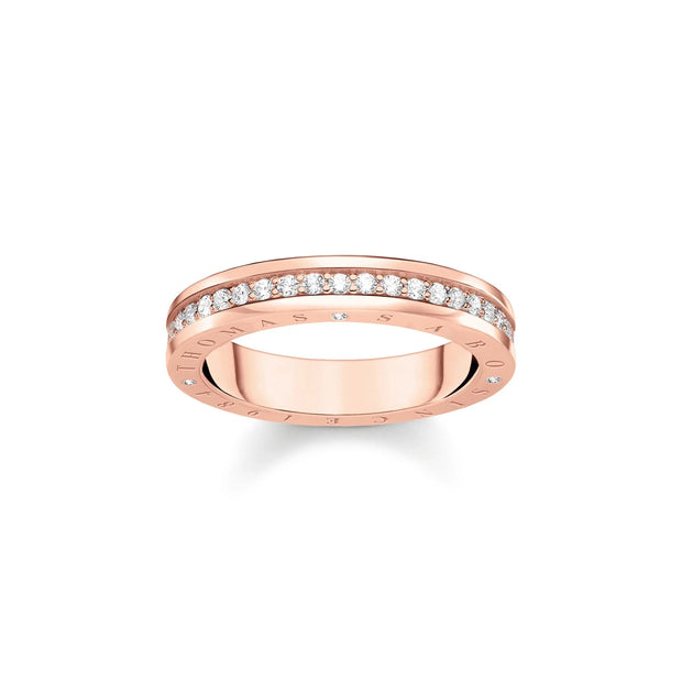 Sparkling Circles Rose Gold Band Ring | The Jewellery Boutique