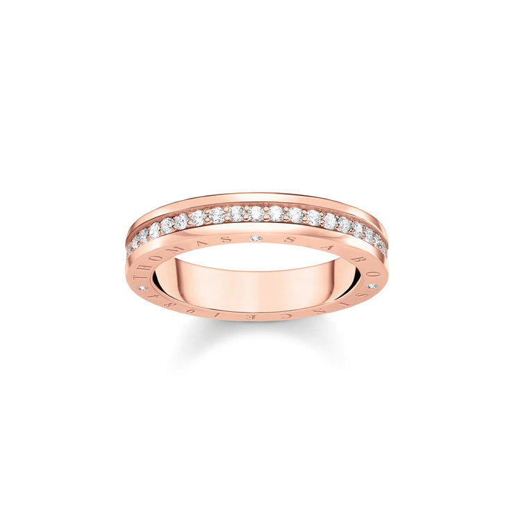 Sparkling Circles Rose Gold Band Ring | The Jewellery Boutique