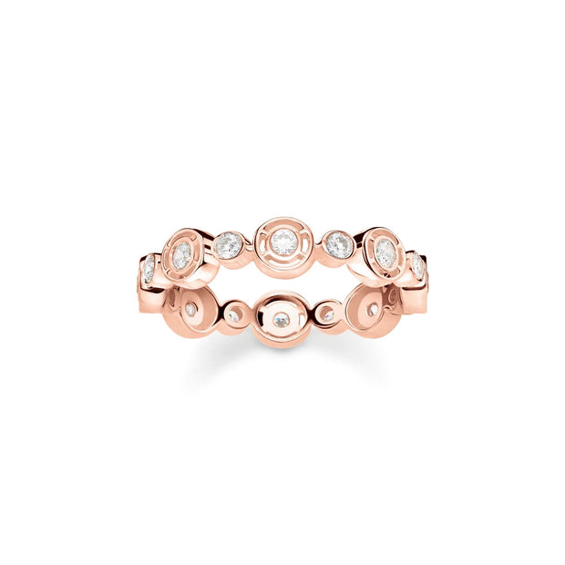 Sparkling Circles Rose Gold Circle Ring | The Jewellery Boutique