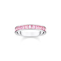 Heritage Pink Pave Silver Band Ring | The Jewellery Boutique