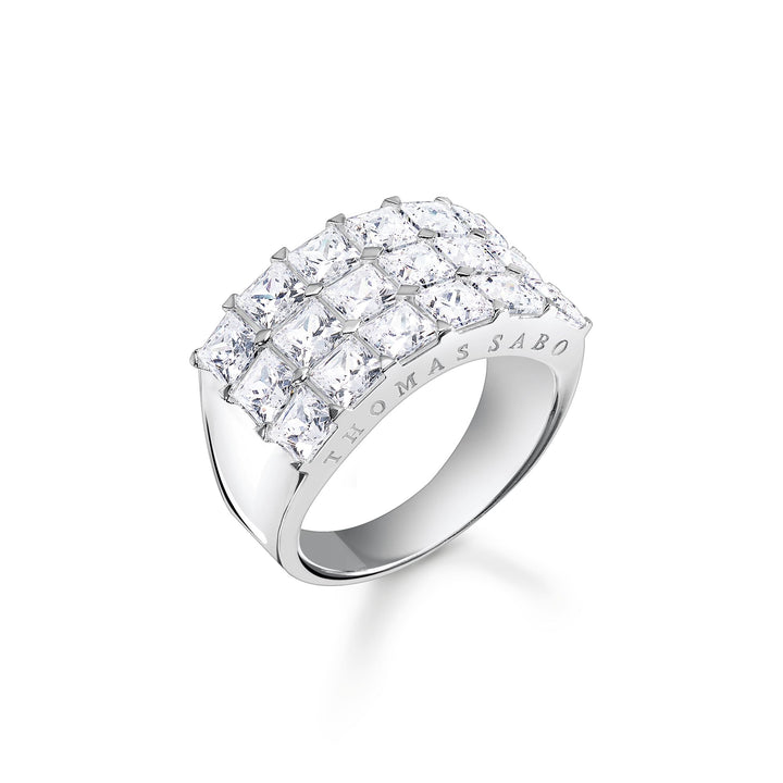 Thomas Sabo Band ring white stones pavé silver