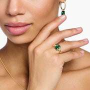 Heritage Green Cocktail Gold Ring | The Jewellery Boutique
