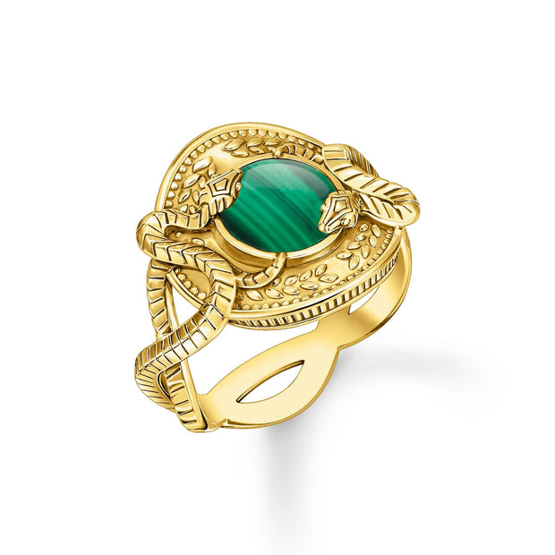 Serpent Green Gold Ring | The Jewellery Boutique