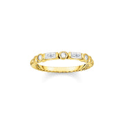 Mystic Gold And White Band Ring | The Jewellery Boutique