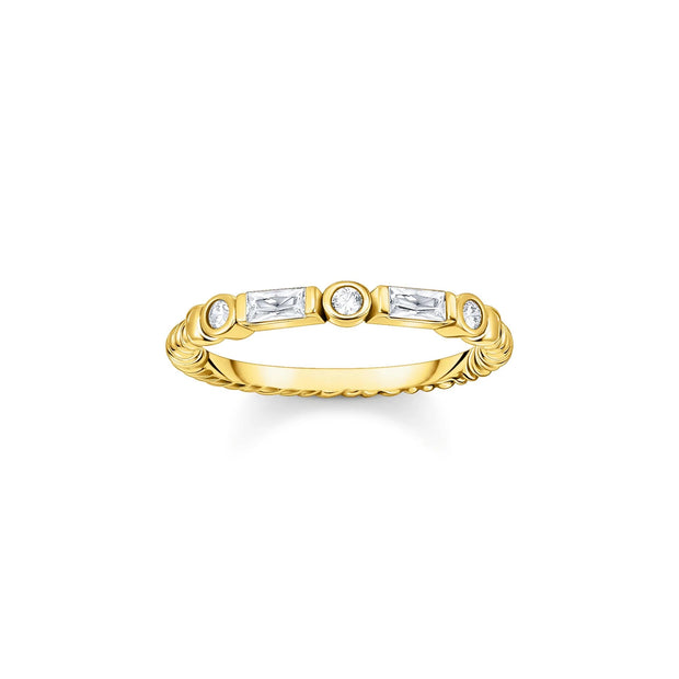 Mystic Gold And White Band Ring | The Jewellery Boutique
