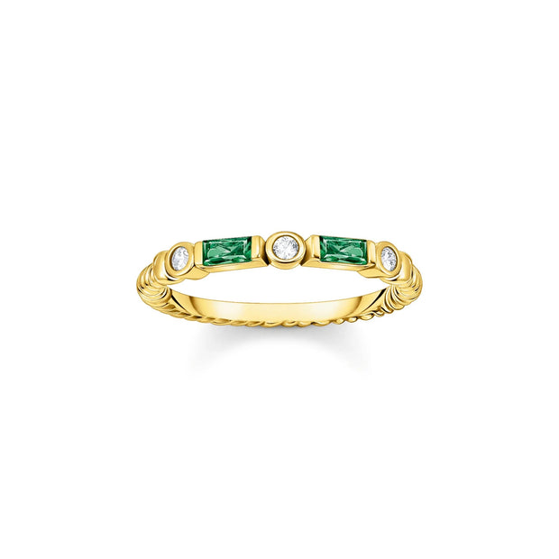 Green And Gold Band Ring | The Jewellery Boutique