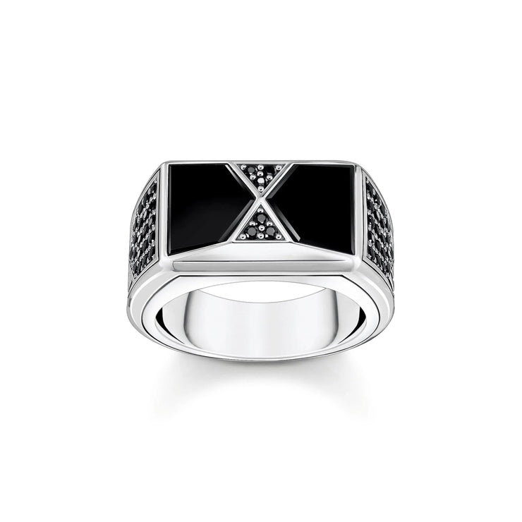 Ring Pyramid Shape Black | The Jewellery Boutique