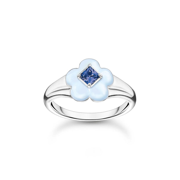 Flower Blue Stone Ring | The Jewellery Boutique