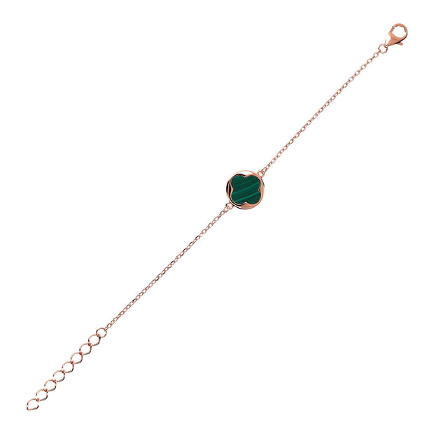 Bronzallure Rose Gold Four-Leaf Colver Chain Bracelet