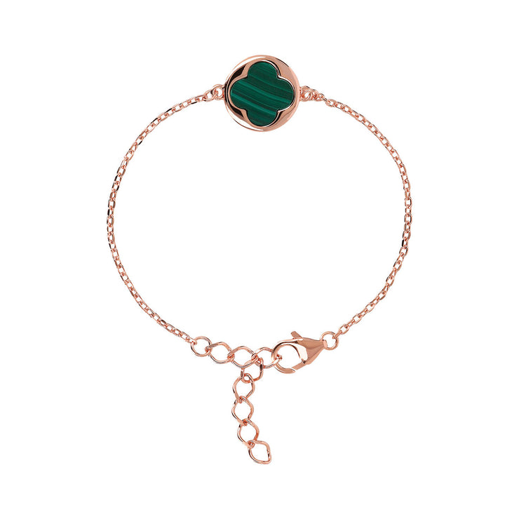 Bronzallure Rose Gold Four-Leaf Colver Chain Bracelet