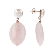 Bronzallure Pearls and Natural Stones Dangle Earrings