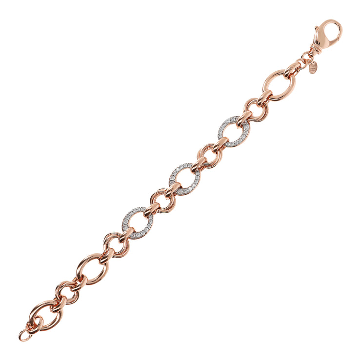 Bronzallure Oval Pavé Chain Bracelet