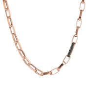Bronzallure Bold Forzatina Chain Necklace with Pavé Detail