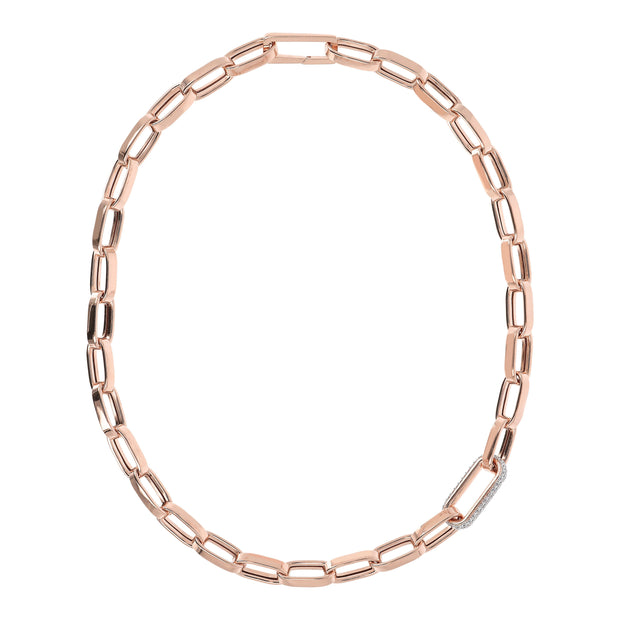 Bronzallure Bold Forzatina Chain Necklace with Pavé Detail