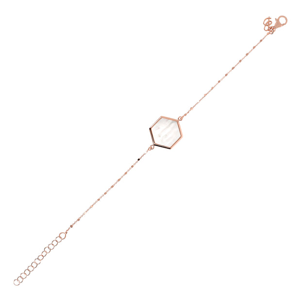 Bronzallure Cube Chain Bracelet with Hexagon