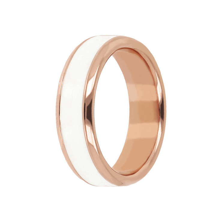 Bronzallure Miss White Enamel Band Ring