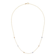 9K Yellow Gold 2-Tone Disc Necklace 45cm