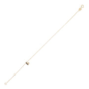9K Yellow Gold Drop Heart Necklace 19cm