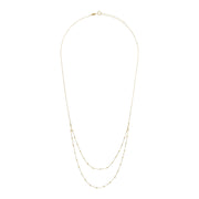 9K Yellow Gold Beaded Double Chain Necklace 48cm