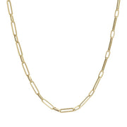9K Yellow Gold Paper Link Necklace 45cm