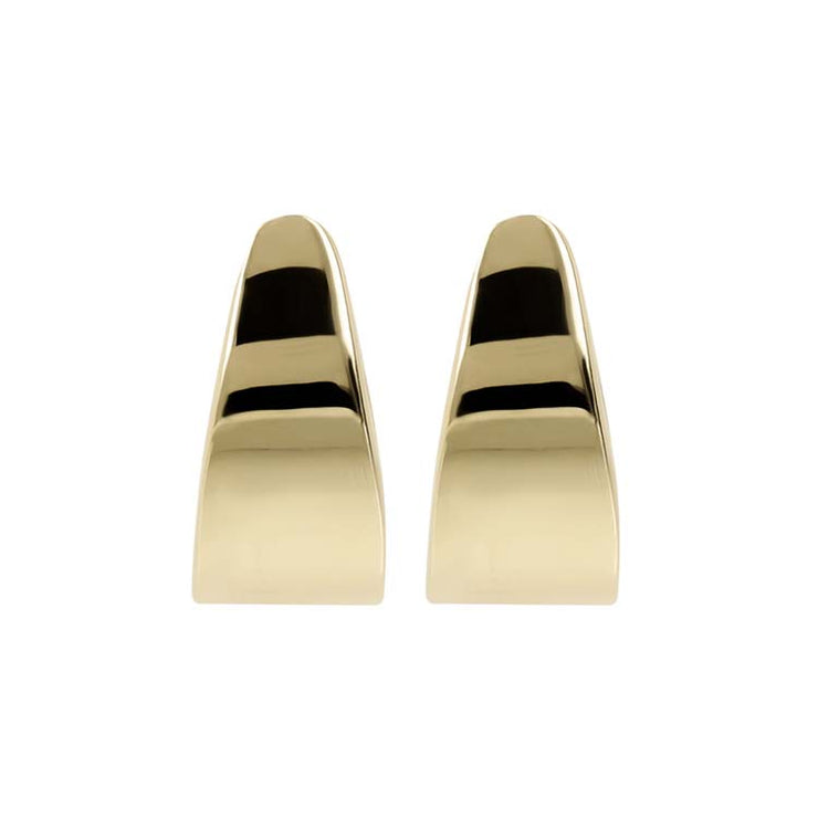 9K Yellow Gold Polished Tapered Earrings