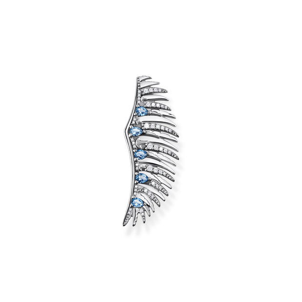 Brooch phoenix wing with blue stones silver | The Jewellery Boutique